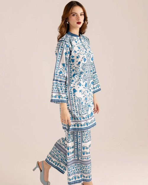 2 pc Suit  Most Demanding Artical Beautiful Digital Print Shirt With Digital Print Bell Bottom