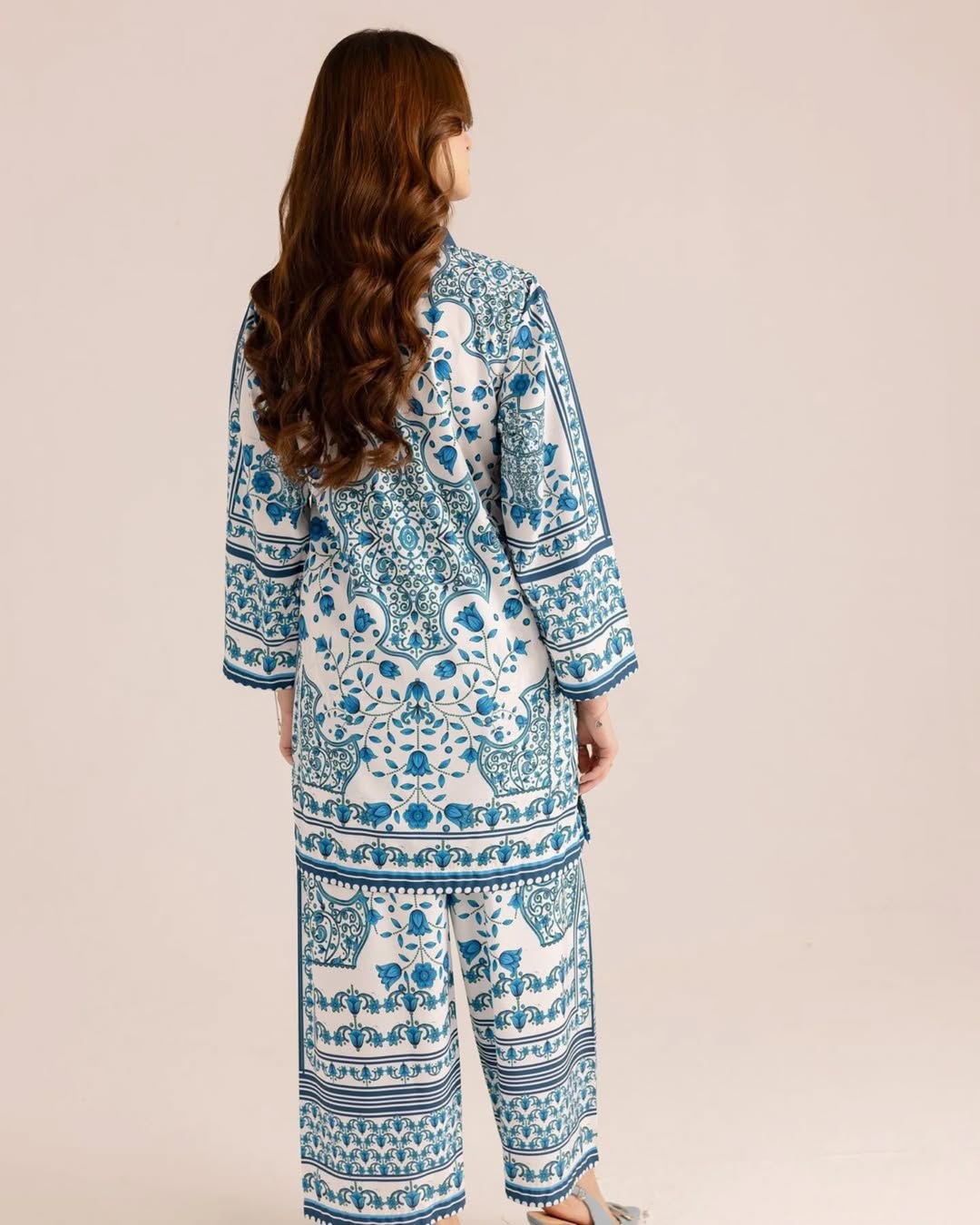 2 pc Suit  Most Demanding Artical Beautiful Digital Print Shirt With Digital Print Bell Bottom