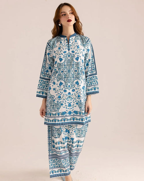 2 pc Suit  Most Demanding Artical Beautiful Digital Print Shirt With Digital Print Bell Bottom