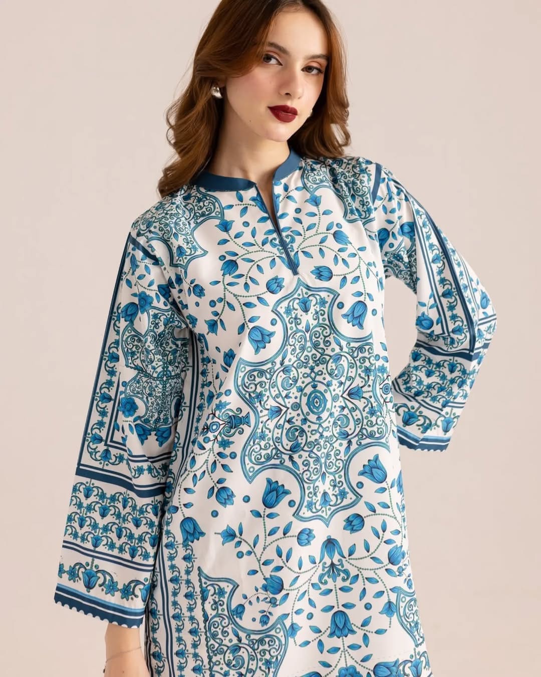 2 pc Suit  Most Demanding Artical Beautiful Digital Print Shirt With Digital Print Bell Bottom
